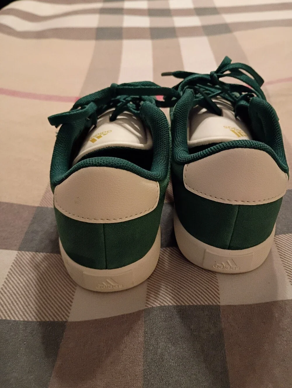 Adidas VL Court 3.0 Trainers, Green Suede Size 2 Kids